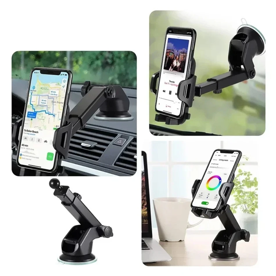 360° Windshield Car Phone Holder Car Dashboard Mobile Cell Support Bracket Universal Sucker for iPhone 16 15 14 Samsung Xiaomi - Image 2