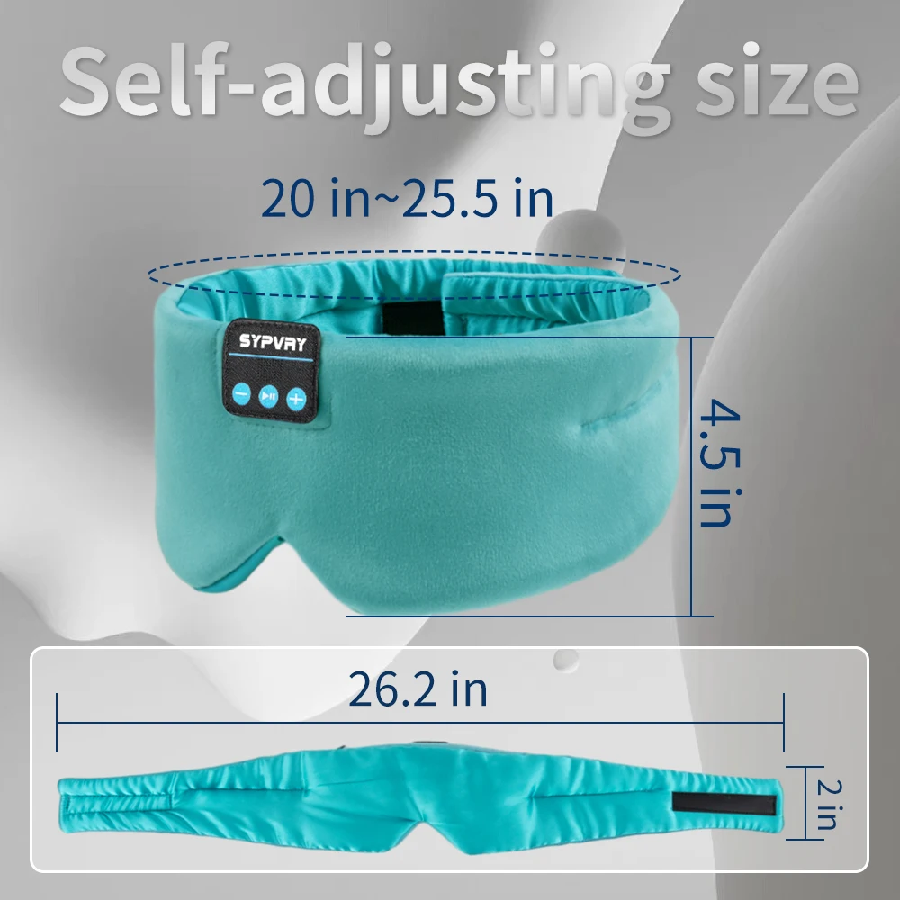 Soft Sleep Mask Bluetooth Wireless Headphones, Sleeping Headphones Adjustable Music Eye Mask Silk for Sleeping Meditation - Image 2