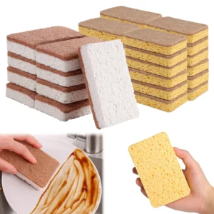 Biodegradable compostable cellulose and coconut scrubbing sponge -6 eco-friendly sponge tableware pieces