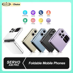 SERVO A50 PRO Flip Mobile Phone 2 SIM Standby Speed Dial Call Recording Blacklist Flashlight 2.4" Display 2G Foldable Cellphones