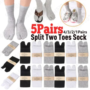 1-5PCS Women/Men Unisex Japanese Kimono Flip Flop Sandal Split Two Toes Sock Tabi Geta Cotton Socks New Arrival