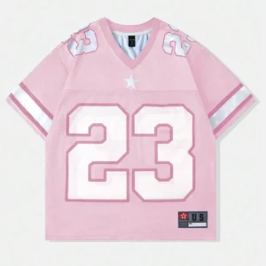 2025 New Hot Women's Summer Y2K Fashion Casual Shirt Street Retro Hip Hop 23 Shirt V-Neck Loose Breathable Quick Drying T-Shirt