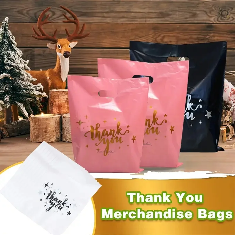 15/30/60/100pcs mixed plastic retail bag, gift bag, suitable for birthday party, wedding, gift packaging - Image 4