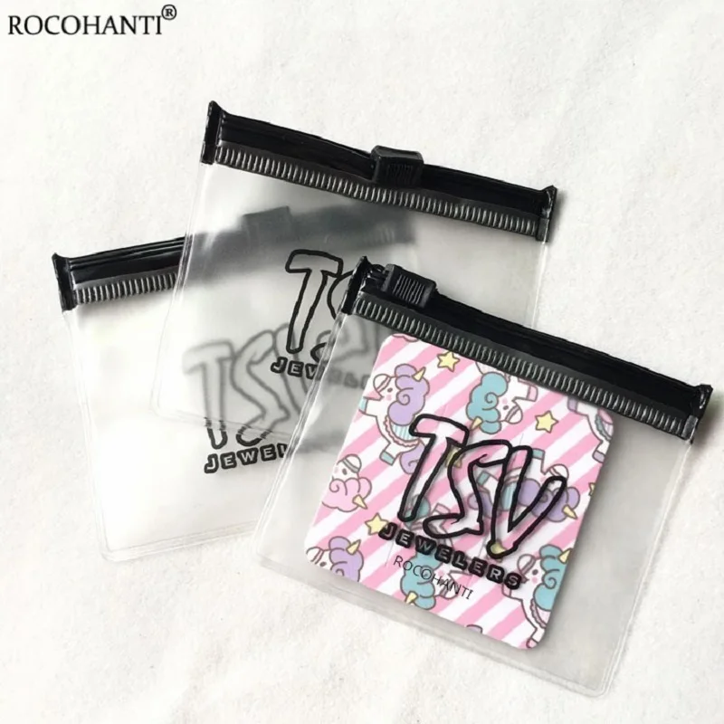 Custom LOGO Biodegradable Plastic EVA Small Transparent Frosted Zip lock Jewelry Bag Clear PVC Mini Zipper Pouch Gift Packaging - Image 6