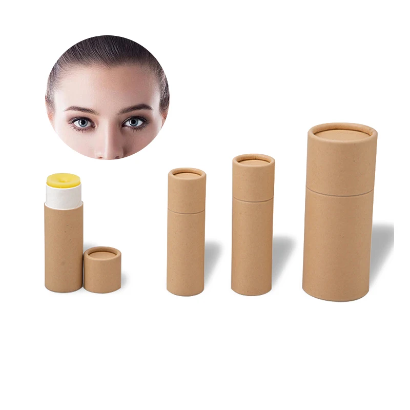 5Pcs/lot Kraft Paper Push Up Tubes Biodegradable Cardboard Cosmetic Cylindrical Packaging Lip Balm Deodorant Container - Image 2