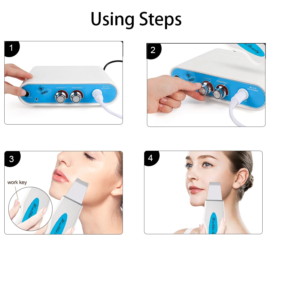 Powerful Ultrasonic Facial Skin Scrubber For Deep Cleaning Blackhead Acne Spots Remover Home Used Beauty Tool Skin Care Device - Image 5
