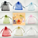 20/50/100pcs Organza Gift Bags Colorful Jewelry Bags Drawstring Pouches Christmas Candy Packing Bag Wedding Birthday Party Decor