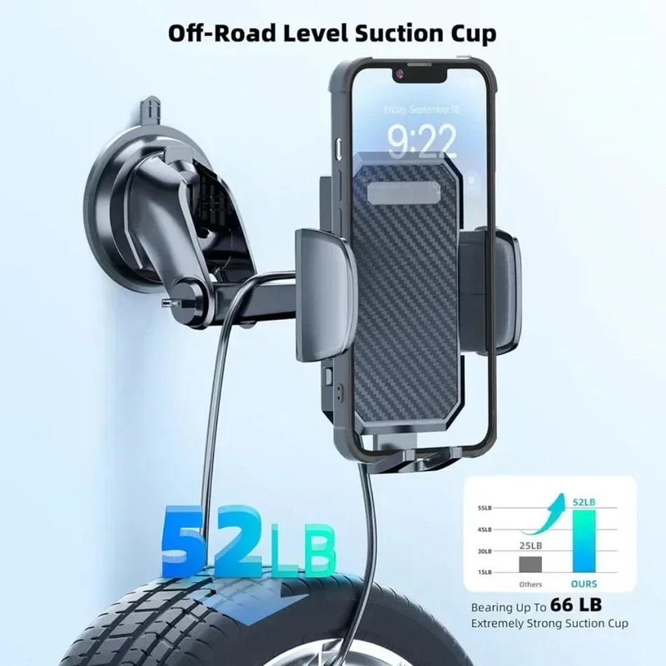 360° Windshield Car Phone Holder Car Dashboard Mobile Cell Support Bracket Universal Sucker for iPhone 16 15 14 Samsung Xiaomi - Image 5