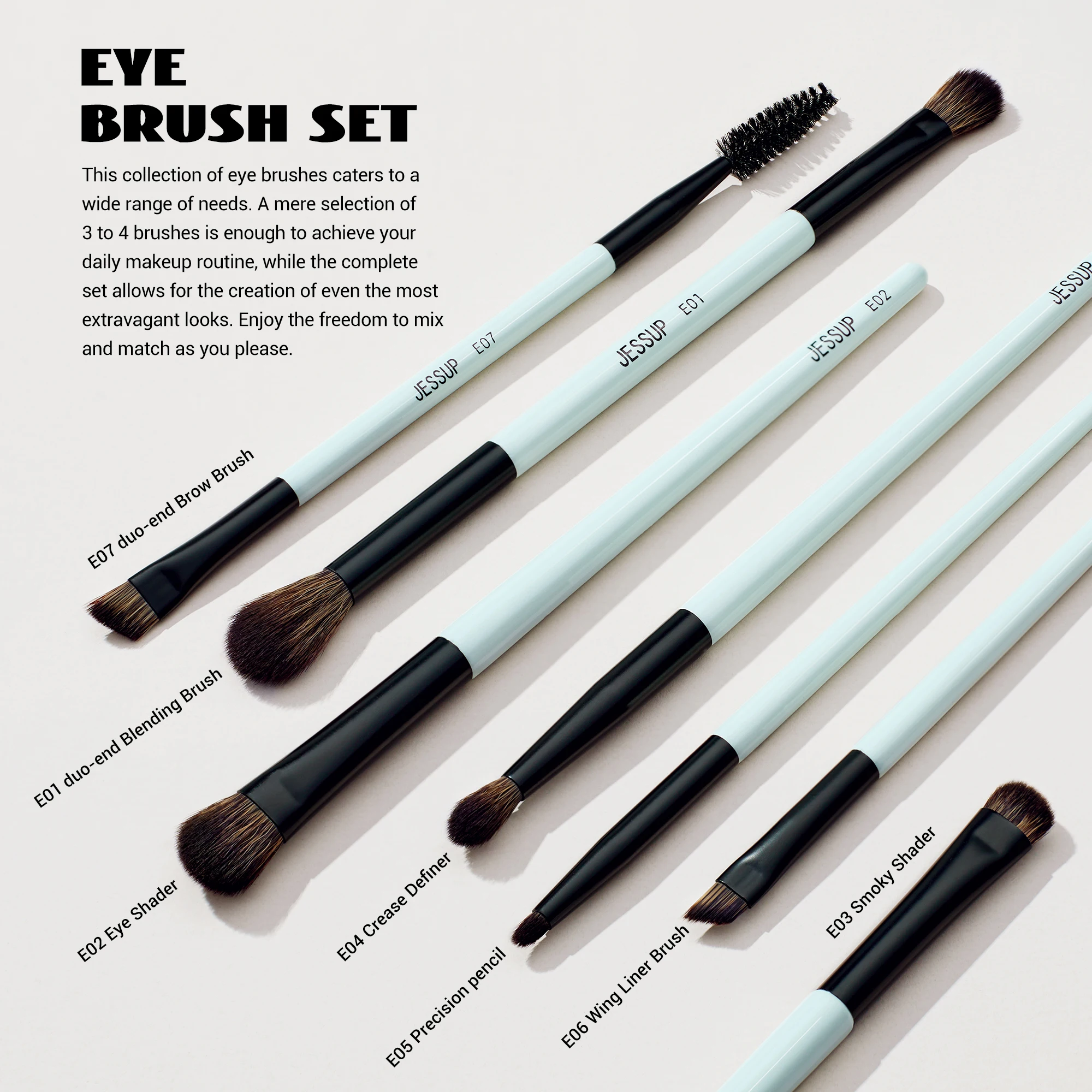 Jessup Makeup Brushes Set 2/3/6/10PCS,Double Sided Foundation Contour Brush Blush Blending Eyeshadow Concealer Cruelty Free T500 - Image 5