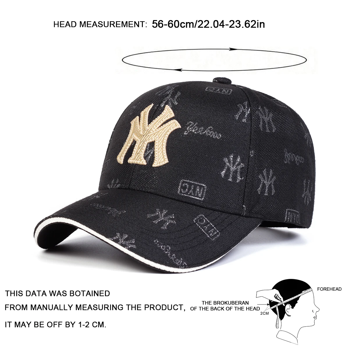 Unisex MY Letter Embroidery Baseball Caps Spring and Autumn Outdoor Adjustable Casual Hats Sunscreen Hat Sports Cap - Image 6