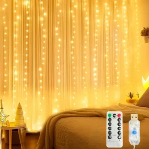 USB Christmas LED curtain lights, indoor fairy curtain lights, suitable for bedroom, background windows, holiday lighting
