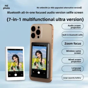 RK-X40M Magnetic Phone Selfie Projector Internet Celebrity Live Streaming Rear Camera Zoom Focus and Screen Mirroring Device