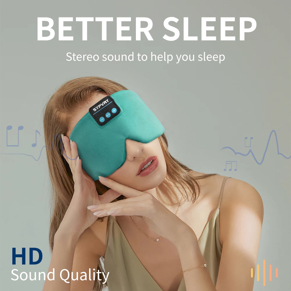 Soft Sleep Mask Bluetooth Wireless Headphones, Sleeping Headphones Adjustable Music Eye Mask Silk for Sleeping Meditation - Image 4
