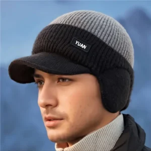 Winter Thermal Knitted Baseball Cap Thickened Ear Protection Warm Hat Windproof Men Women Outdoor Sports Running Hiking Beanie