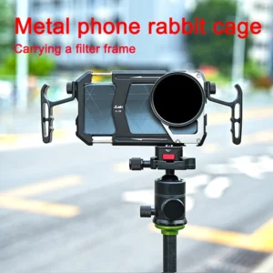 FOTGA 67mm Phone Cage Video Rig Kit Universal Smartphone Metal Cage Dual Side Handles Stabilizer For Filmmaking Video Recording