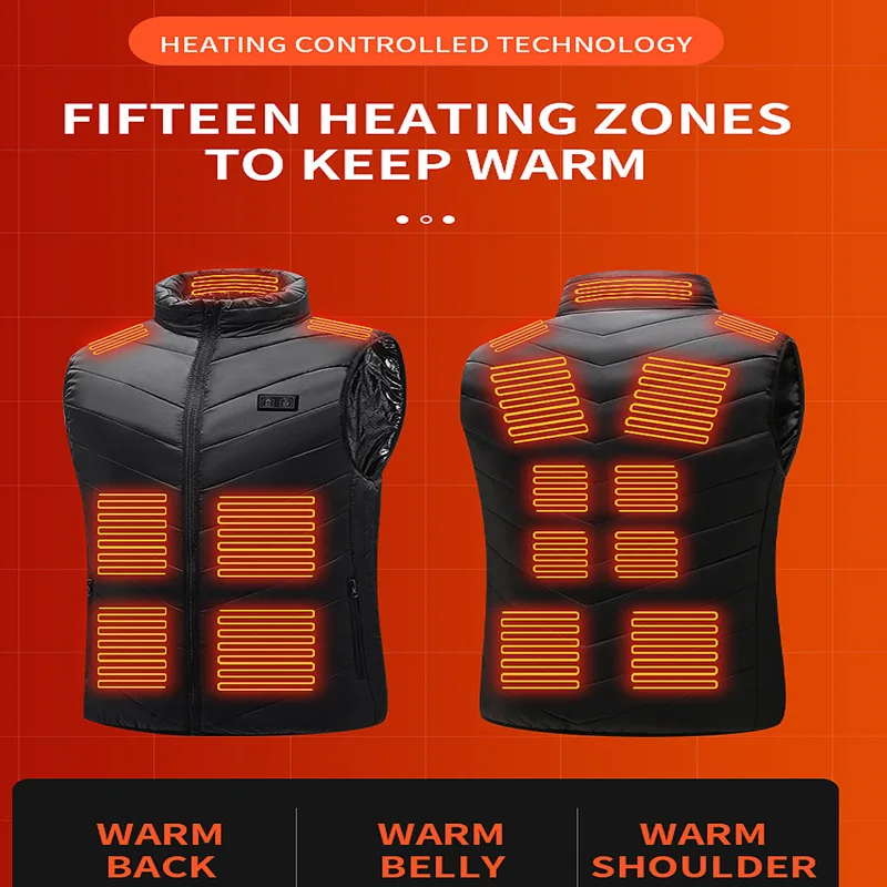 21 Heated Vest Zones Electric Heated Jackets Men Women Sportswear Heated Coat Graphene Heat Coat USB Heating Jacket For Camping - Image 2