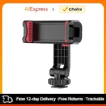 Multi-functional Phone Holder Clamp Phone Tripod Mount 360° Rotatable with Dual Cold Shoe Mounts for Smartphone Vlog Streaming