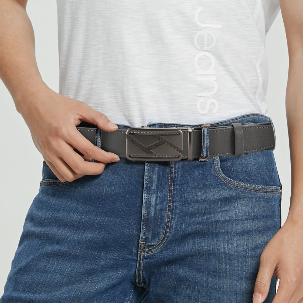 Men Leather Belt Automatic Buckle Belt Fashion Alloy Belts Genune Leather Luxury Belts for Men - Image 5