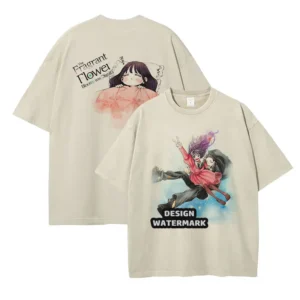 Anime Waguri Kaoruko T-shirts Cute The Fragrant Flower Blooms with Dignity T Shirt Manga Rintarou Tops Tees Girl 100% Cotton