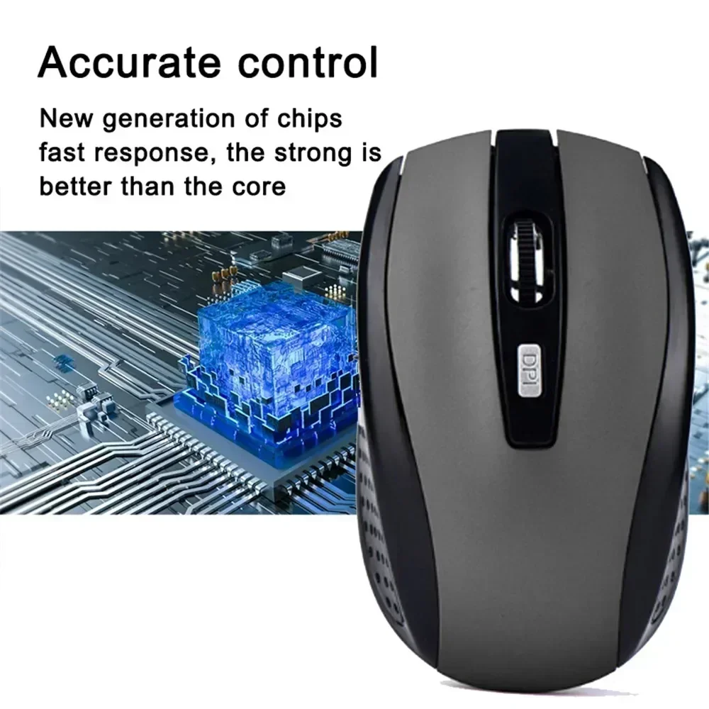 2.4G Wireless Mouse Portable Ergonomics Mouse Mobile Optical Office Mouse Adjustable 1600DPI Levels for Notebook Laptop MacBook - Image 4