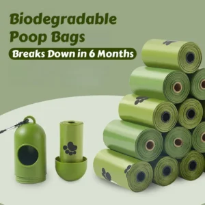 900PCS Biodegradable Poop Bags - Thickened Dog/Cat Waste Bags, Portable & Leakproof for On-the-Go Outdoor Cleanup
