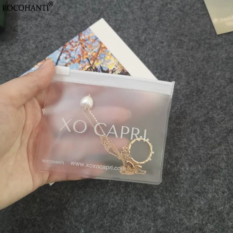 Custom LOGO Biodegradable Plastic EVA Small Transparent Frosted Zip lock Jewelry Bag Clear PVC Mini Zipper Pouch Gift Packaging - Image 3
