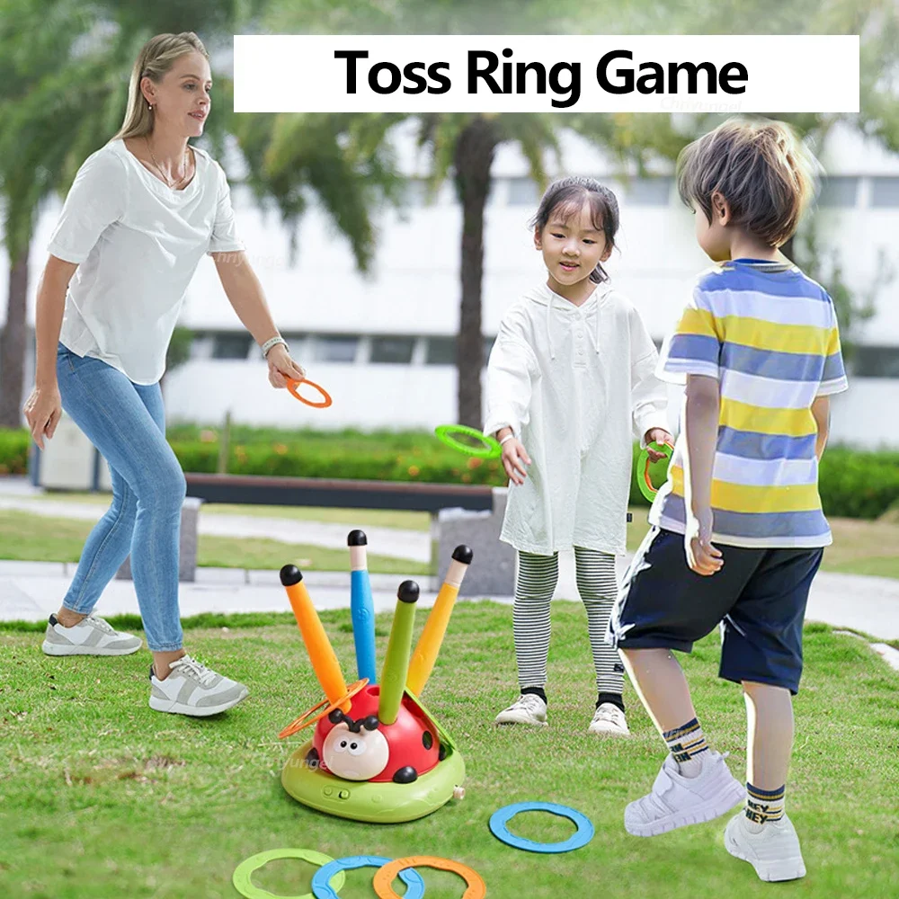 Musical Jump Sports Toys Rocket Launcher for Kid Ring Toss Game with Remote Control Indoor Outdoor Machine Gifts for Girls Boys - Image 3