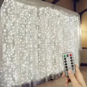USB Remote Christmas Fairy Curtain Lights 8 Modes for Holiday Bedroom Wedding Xmas Tree Window Decor