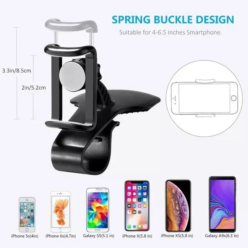 Car Phone Holder Stand Universal Dashboard Car Clip Mount GPS Bracket Car Mobile Phone Support in Car For iPhone Xiaomi Samsung - Image 3