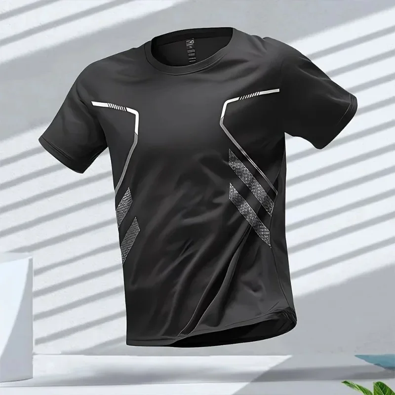 2025 Men's fashion top T-shirt, skin-friendly, breathable, highly elastic, quick-drying - Image 3