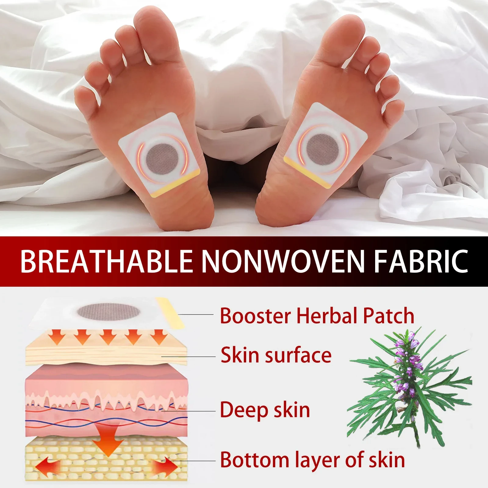 Height Growth Hormone Enhancer Plaster Grow Taller Foot Patch Bone Strength Calcium Vitamin D Supplements for Adults and Teen - Image 5