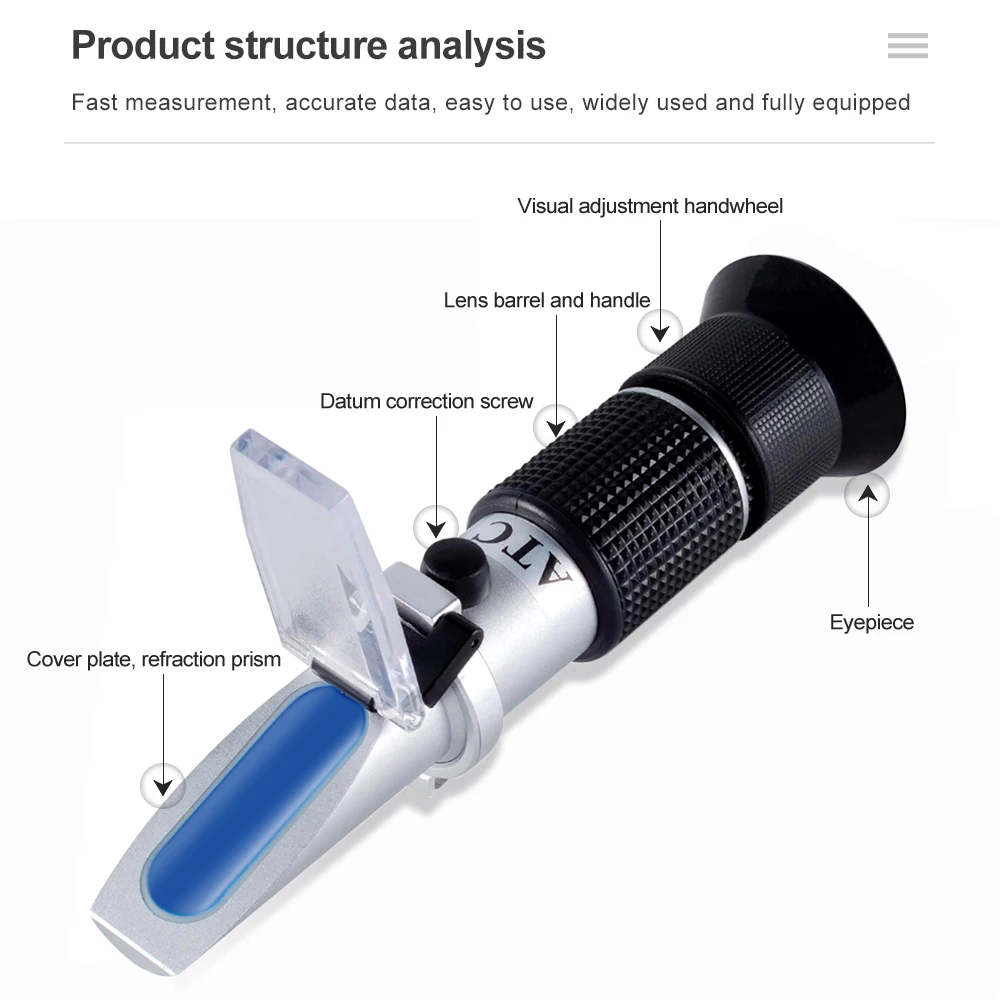 Honey Handheld Refractometer Brix 58-90% Sugar Content Beekeeping ATC Refraction Sweetness Concentration Meter With Box 50% Off - Image 2