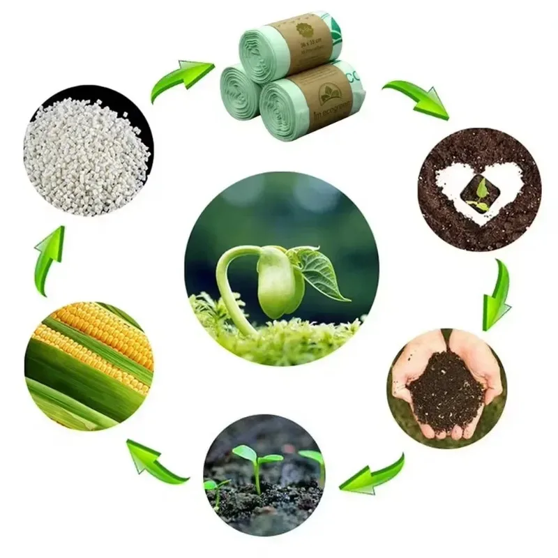 Biodegradable Trash Garbage Bags Household Compostable Garbage Bags Kitchen Garbage BagsEnvironmentally Friendly Trash Bags - Image 5