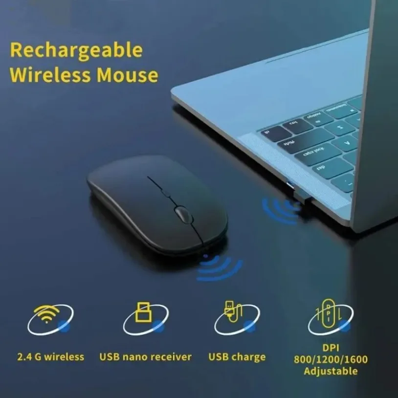 Rechargeable Wireless Gaming Mouse Portable Ergonomic Quiet And Magical Suitable For Portable Computers Tablets IPAD Phone - Image 3