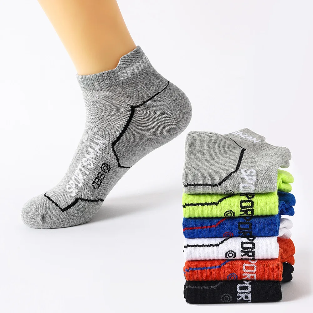 6 Pairs Socks Men's Short Socks Sweat Absorbent and Odorous Basketball Socks Running Sports Socks Breathable Mesh Men's Socks - Image 2