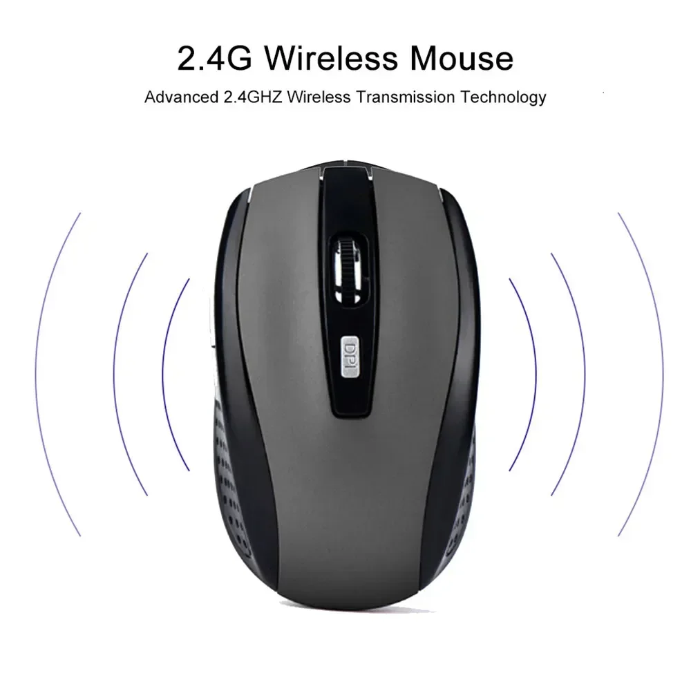 2.4G Wireless Mouse Portable Ergonomics Mouse Mobile Optical Office Mouse Adjustable 1600DPI Levels for Notebook Laptop MacBook - Image 2