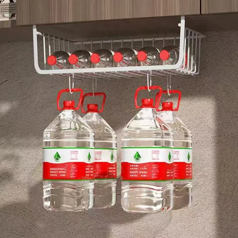 2025 Hanging Net Basket Large Capacity Hanging Storage Basket Iron Material Under Cabinet Wall Wardrobe Home Kitchen Tools - Image 3