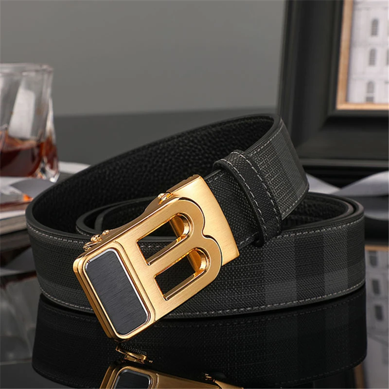 2024 High Quality Luxury Brand Designer Canvas Belts Male Automatic business Men belts Genuine Leather Belt for men Strap Jeans - Image 3