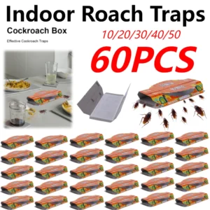 10-60 Packs Indoor Sticky Roach Trap Sticky Pest Control Trap Glue Cockroach Killer Infestation Home Pest Bug Insect Control