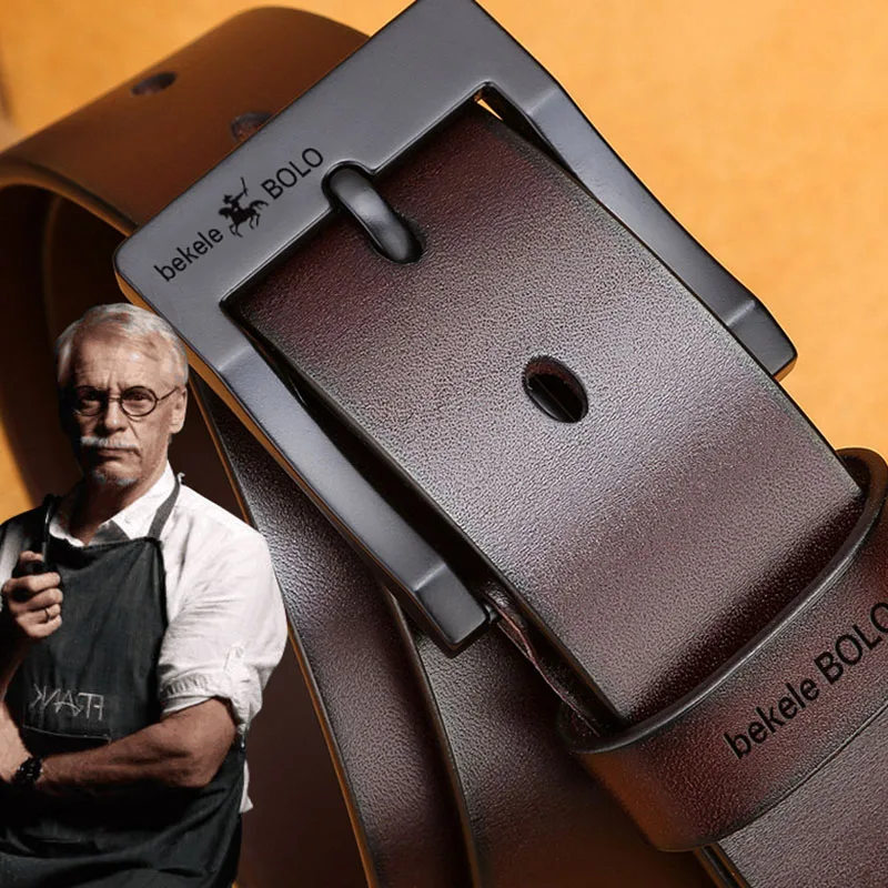 Genuine Leather Men's Belt Fashion Alloy Belts Buckle Luxury Brand Jeans Belts for Men Business Belt Female Belt - Image 2