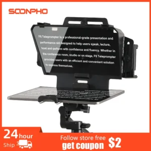 Soonpho F7 F8 Teleprompter for Tablet Laptop Smartphone Camera Bluetooth Portable Telepronter for Live Streaming Recording Video