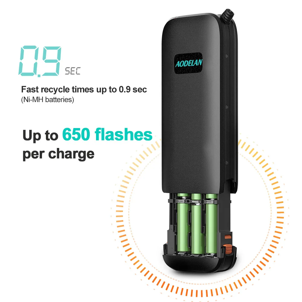 AODELAN External Flash Battery Pack Battery Power Bank for Sony HVL-F60RM2, F60RM, F60M, F56AM, F58AM; As Sony FA-EB1AM &FA-EB1 - Image 3