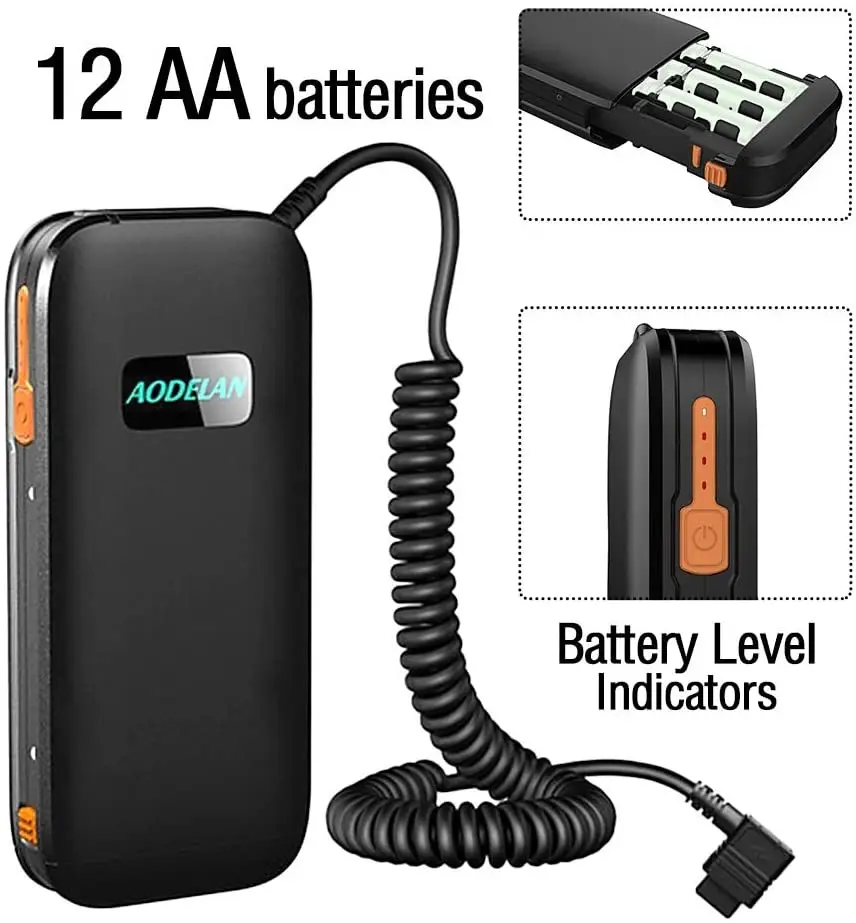 AODELAN External Flash Battery Pack Battery Power Bank for Sony HVL-F60RM2, F60RM, F60M, F56AM, F58AM; As Sony FA-EB1AM &FA-EB1 - Image 2
