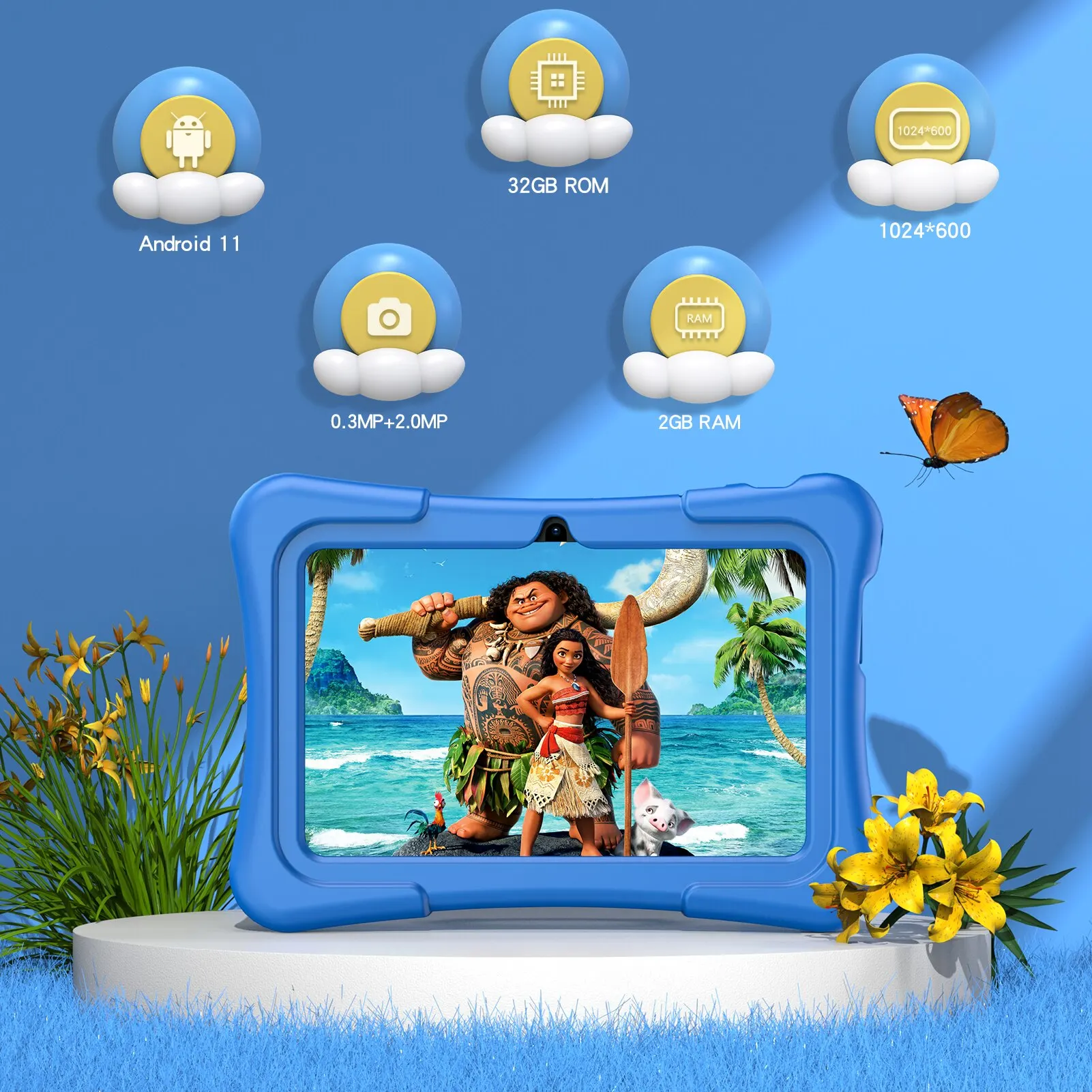 PRITOM Tablet for Kids 7 Inch Android 11 32 GB WiFi Bluetooth Dual Camera Educational Software Installed with Proof Case - Image 5