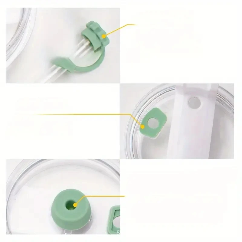 3pcs Silicone spill Proof stopper set For stanley cup 1.0 2.0 40oz/ 30oz Tumble Accessories straw cap Spill stopper Leak stopper - Image 2