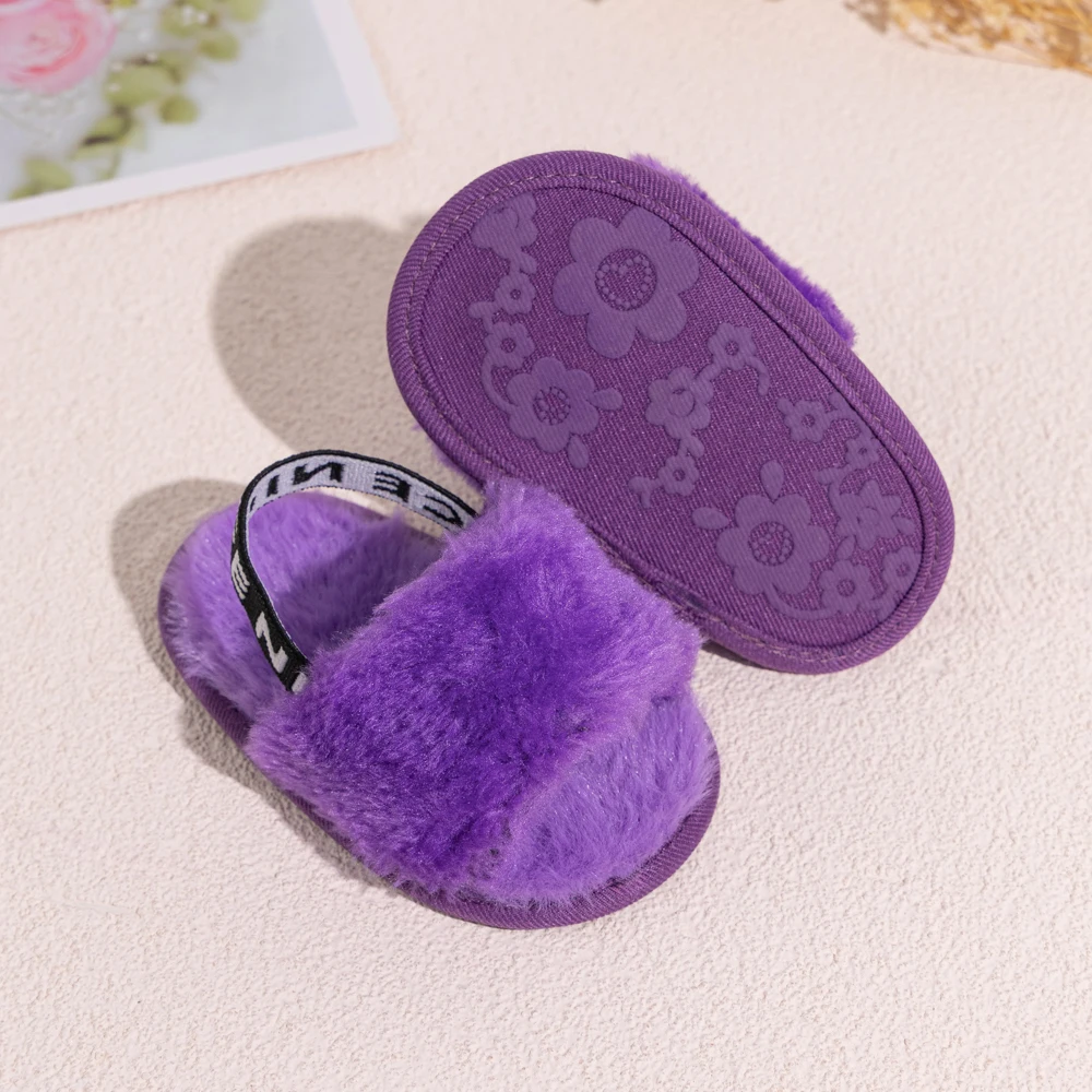 Hot Sale Soft Bottom Breathable Baby Shoes 0-18 Months Simple Elastic Walking Shoes Indoor Baby Girls Non-slip Fur Sandals - Image 5