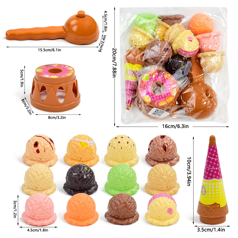 Children Simulation Food Kitchen Toy Ice Cream Stack Up Play Kids Pretend Play Toys Educational Toys For Baby Gifts - Image 4