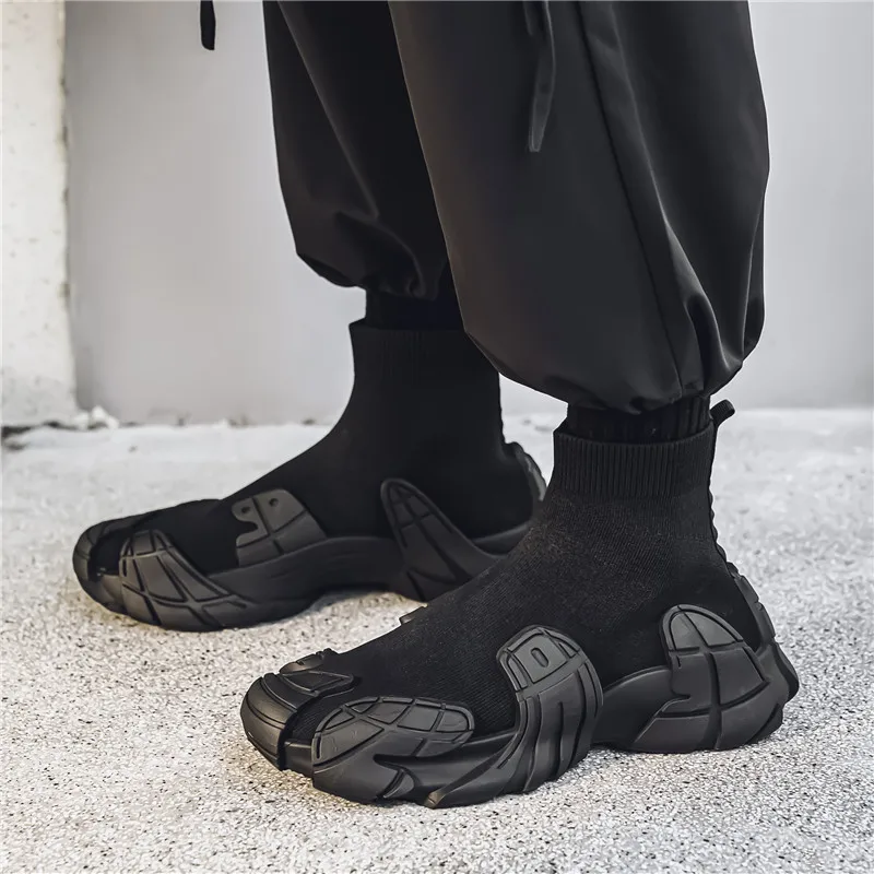 Outdoor Winter Men Casual Boots Designer Soft Sneakers Breathbale Men‘s Socks Shoes Slip-On Flat Lightweight Walking Sport Shoes - Image 3