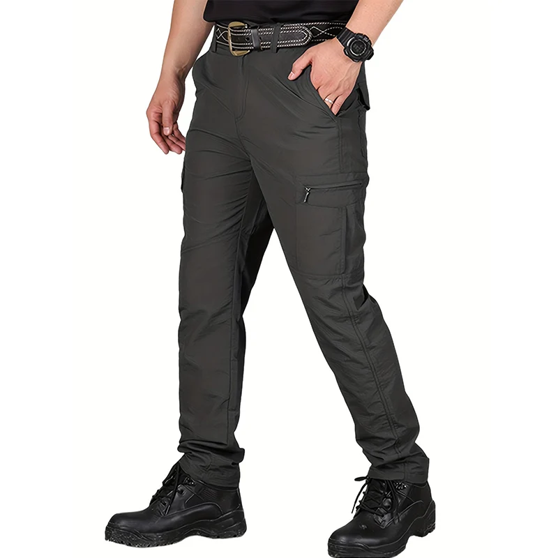 Casual Men Pants Summer Multiple Pockets Cargo Pants Quick Dry Thin Trousers Outdoor Hiking Workout Breathable Long Pant New - Image 4