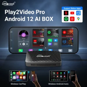 OTTOCAST Play2Video Pro Wireless CarPlay Android Auto Adapter Built in Youtube Netflix Video Box Car Accessories for Benz Toyota